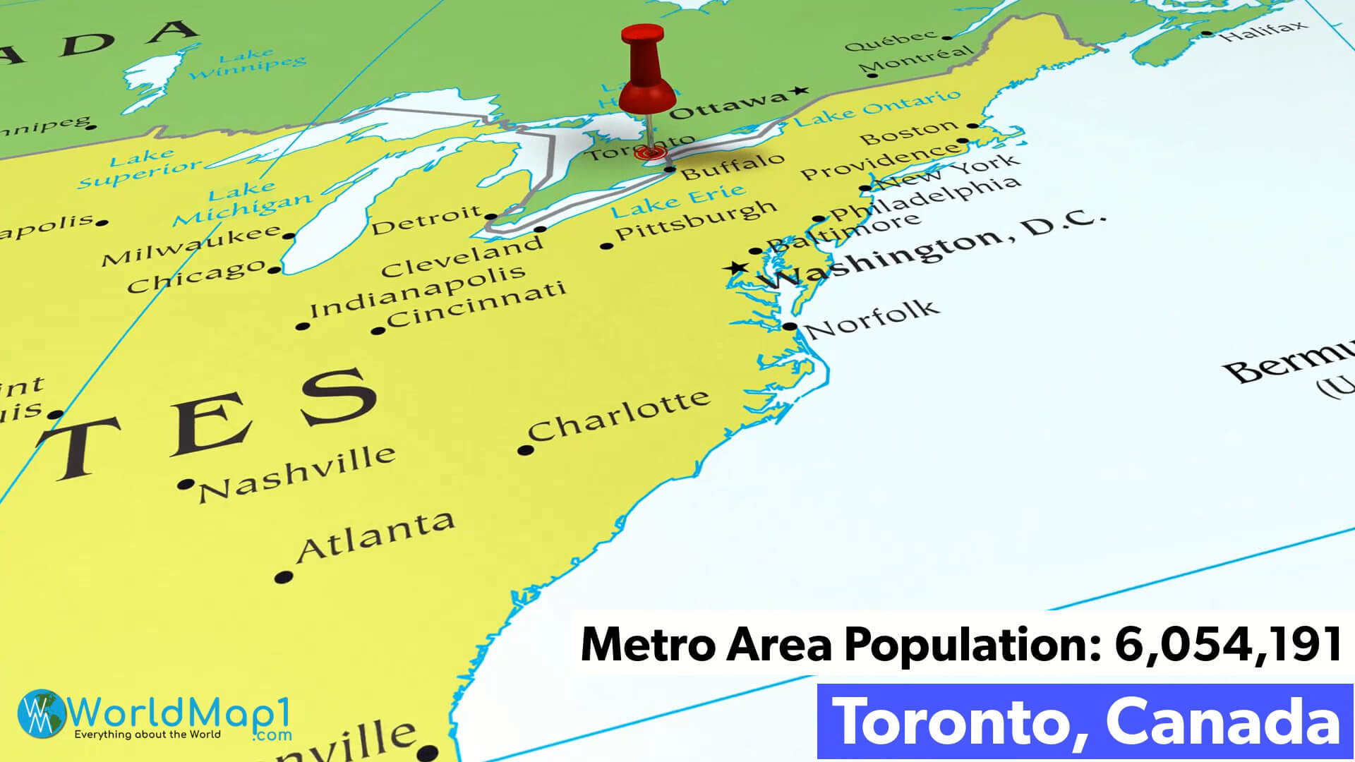 Toronto Canada Map and Population